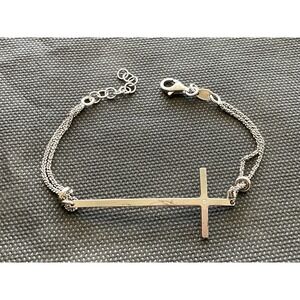 Dyamdema Italy 925 Sterling Silver Cross Bracelet Vintage Estate Jewelry